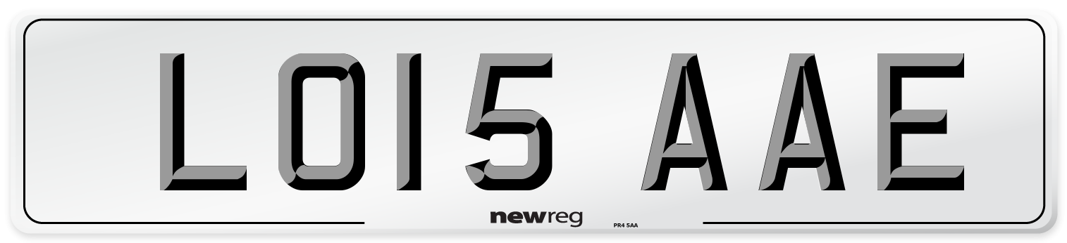 LO15 AAE Number Plate from New Reg